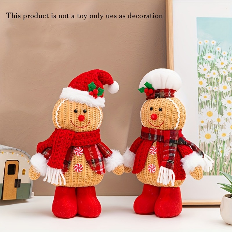 Nutcracker Figurine - 2pcs/set Knitted Gingerbread Man Plush Doll