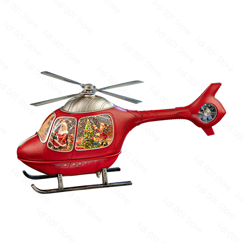 Snow Globe Musical - Christmas Helicopter Snow Globe Musical Box