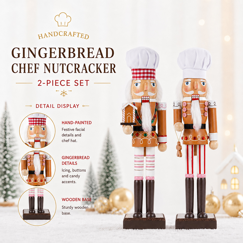 38CM Christmas Nutcracker Wood - Nutcracker Figurine recension och pris