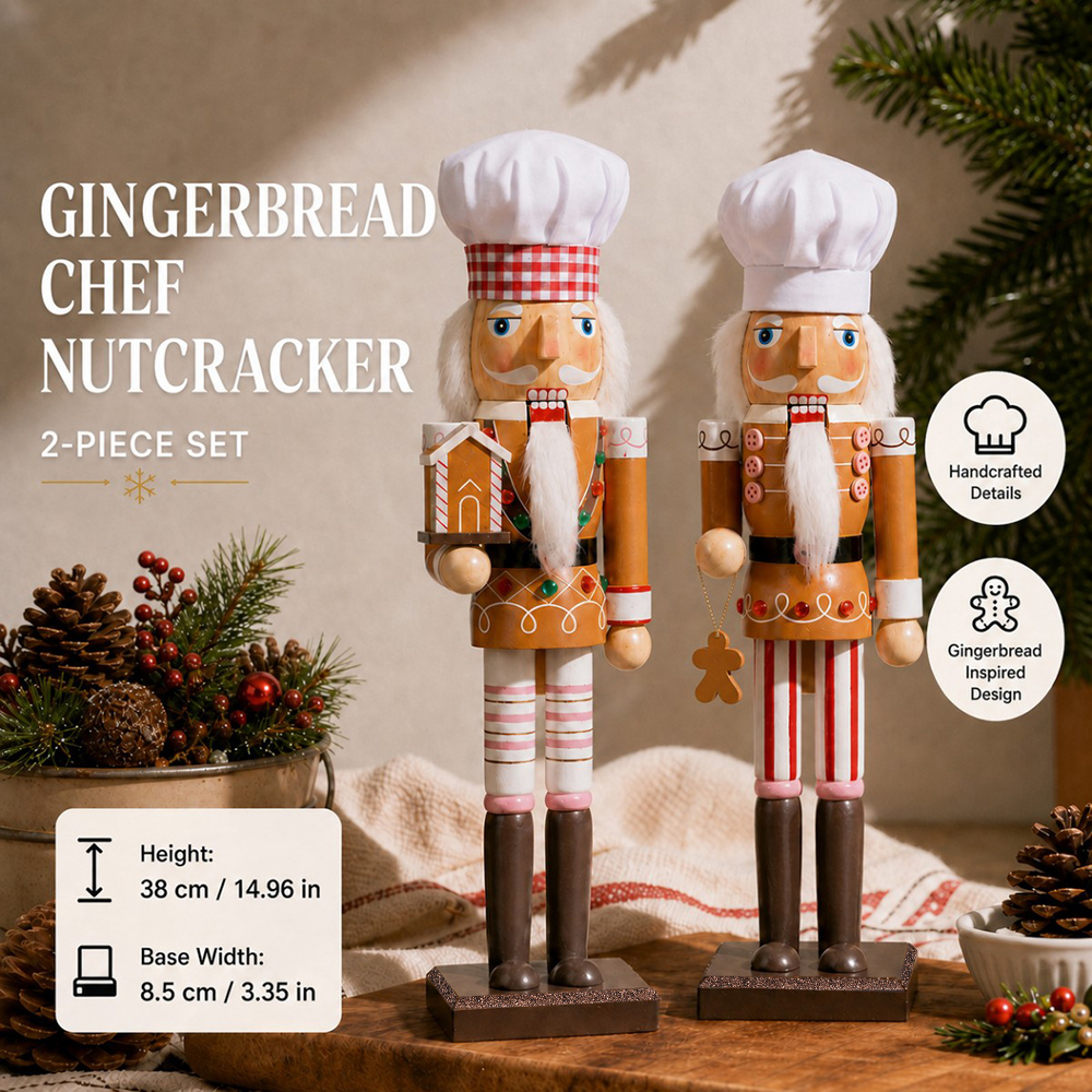 38CM Christmas Nutcracker Wood - Nutcracker Figurine recension och pris